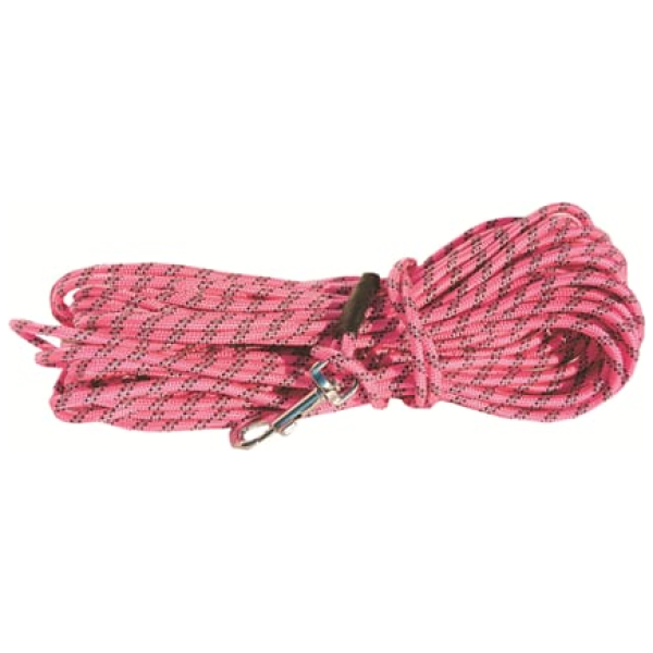 Trine Sporline nylon 4mm med refleks 15meter Rosa