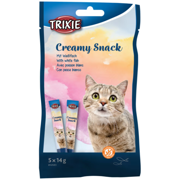 Creamy Snack Katt M/Tunfisk & Hvit fisk 5stk 14g