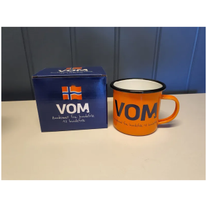 VOM Emalje kopp m/logo Oransje