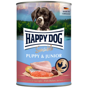 Happy Dog Boksemat Sensible Puppy & Junior M/Laks 400g