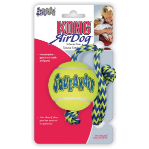 Kong Air Squeaker Tennis Ball Whit Rope 52cm