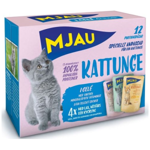 Mjau Biter i gelé Kattunge mix 12x85g