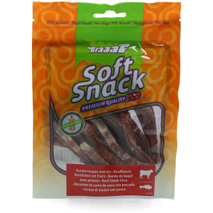 Braaaf Soft Snack Steak Slice Beef & Fish 12cm 85gr