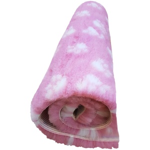 VetBed Nonslip Rosa med hvite poter 100x75cm
