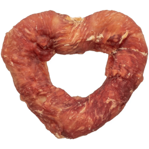 Tyggehjerte Natur M/Andefilè Ø8cm 40g 50stk