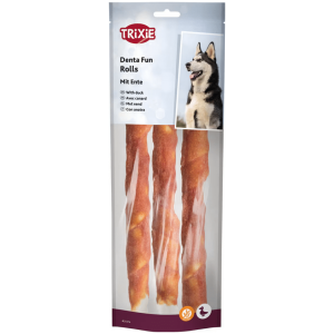 Trixie Tyggerull Natur M/Andefilè 3stk 28cm 250g