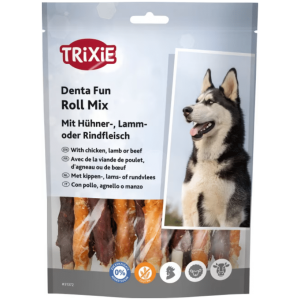 Trixie Tyggerull Natur Mix M/Kylling, Lam & Biff 10cm 250g