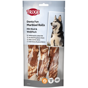 Trixie Tyggerull Natur M/Marmorert Biff 3stk 17cm