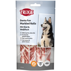 Trixie Tyggerull Natur M/Marmorert Biff 6stk 12cm 70g