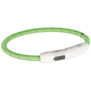 Lysende Halsbånd Grønn M/USB Lader