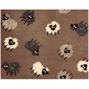 VetBed Nonslip Brun M/Grå/Beige/Hvite Lam 100x150cm
