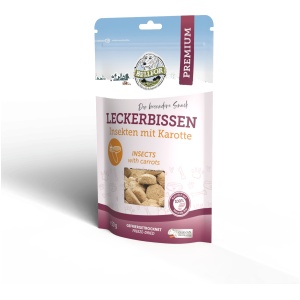 Bellfor Frysetørket godbit til hund - insekt og gulrøtter 50gr