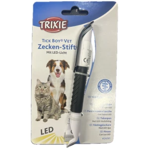 Trixie Flått Pinsett Plastikk M/LED Lys Sort