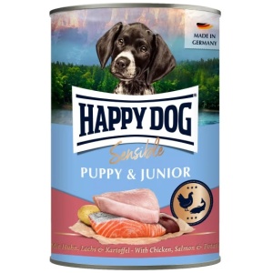 Happy Dog Boksemat Sensible Puppy & Junior M/Laks 400g