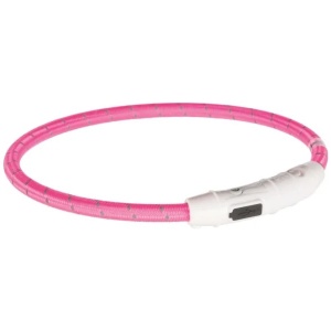 Lysende Halsbånd Rosa M/USB Lader