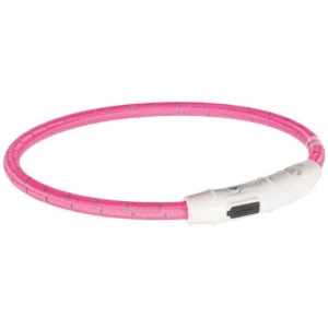 Lysende Halsbånd Rosa M/USB Lader