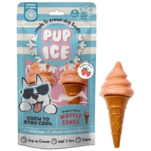 Pup Ice Waffle Cones 2pk Jordbær