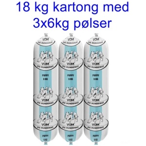 Puppy fullfôr 18kg (3x6kg pølse)