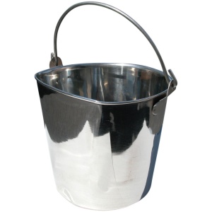 Stålbøtte med flat side 1,9l