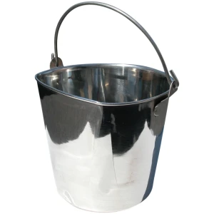 Stålbøtte med flat side 1,9l