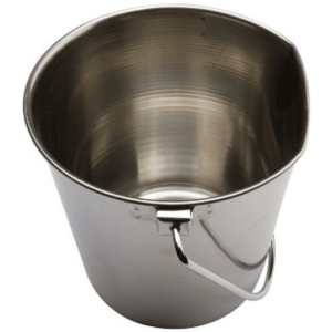 Stålbøtte med flat side 950ml