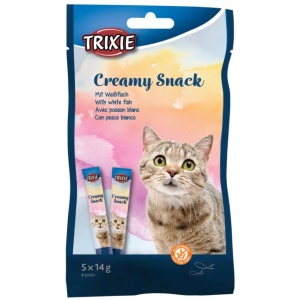 Trixie Creamy Snack Katt  M/Tunfisk & Hvit fisk 5stk 14g