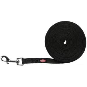Trixie Gummiert Leiebånd 15mm x 5m Sort uten håndtak