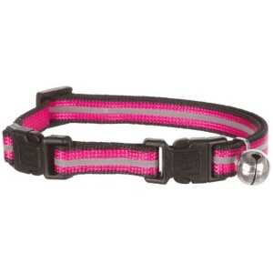 Trixie Kattehalsbånd Nylon M/Refleks og 2 Hurtiglåser Rosa