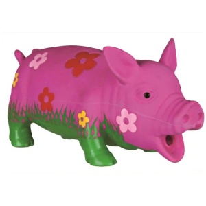 Trixie Latex Gris M/Blomster og Lyd 20cm