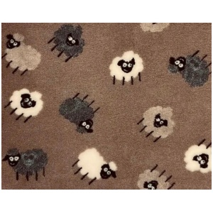 VetBed Nonslip Brun M/Grå/Beige/Hvite Lam 100x150cm