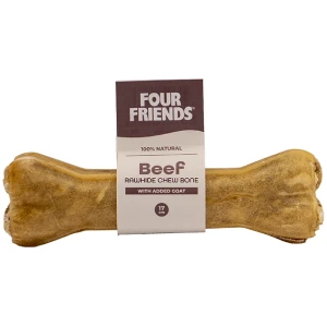 FourFriends Natural Chews Beef Rawhide Chew Bone med Geit 17cm