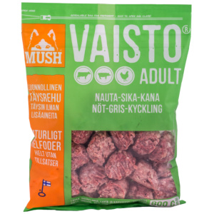 MUSH Vaisto Grønn Storfe-Svin-Kylling Adult 800gr Kjøttboller