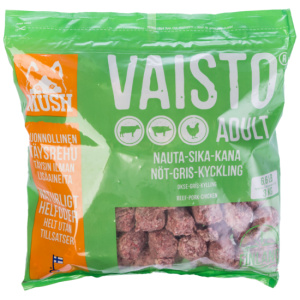 MUSH Vaisto Grønn Storfe-Svin-Kylling Adult 3 kg Kjøttboller