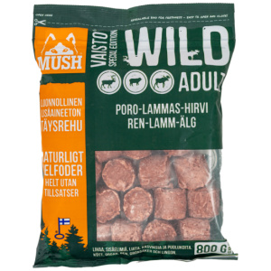 MUSH Vaisto Wild Rein, Lam, Elg Adult 800 g Kjøttboller