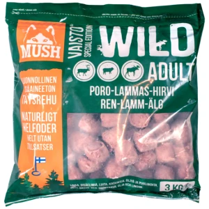 MUSH Vaisto Wild Rein, Lam, Elg Adult 3 kg Kjøttboller