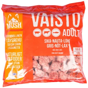 MUSH Vaisto Rød Svin,Storfe,Laks Adult 3 kg Kjøttboller